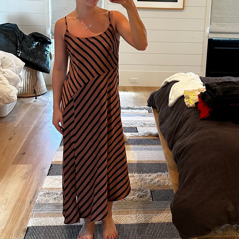 Casual Striped Midi Dress